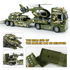 Dwi Dowellin Green Military Big Truck side view for graspable play