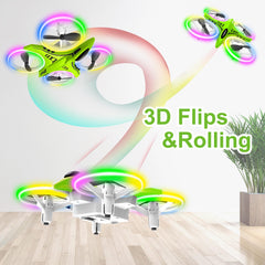 Dwi Dowellin mini drone in headless mode for simplified control.