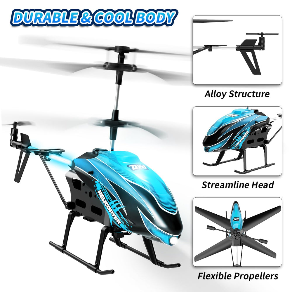 Dwi Dowellin RC Helicopter blue indoor-play ready for kids adventures.