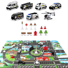 Dwi Dowellin road signs set helps teach basic traffic concepts during play.