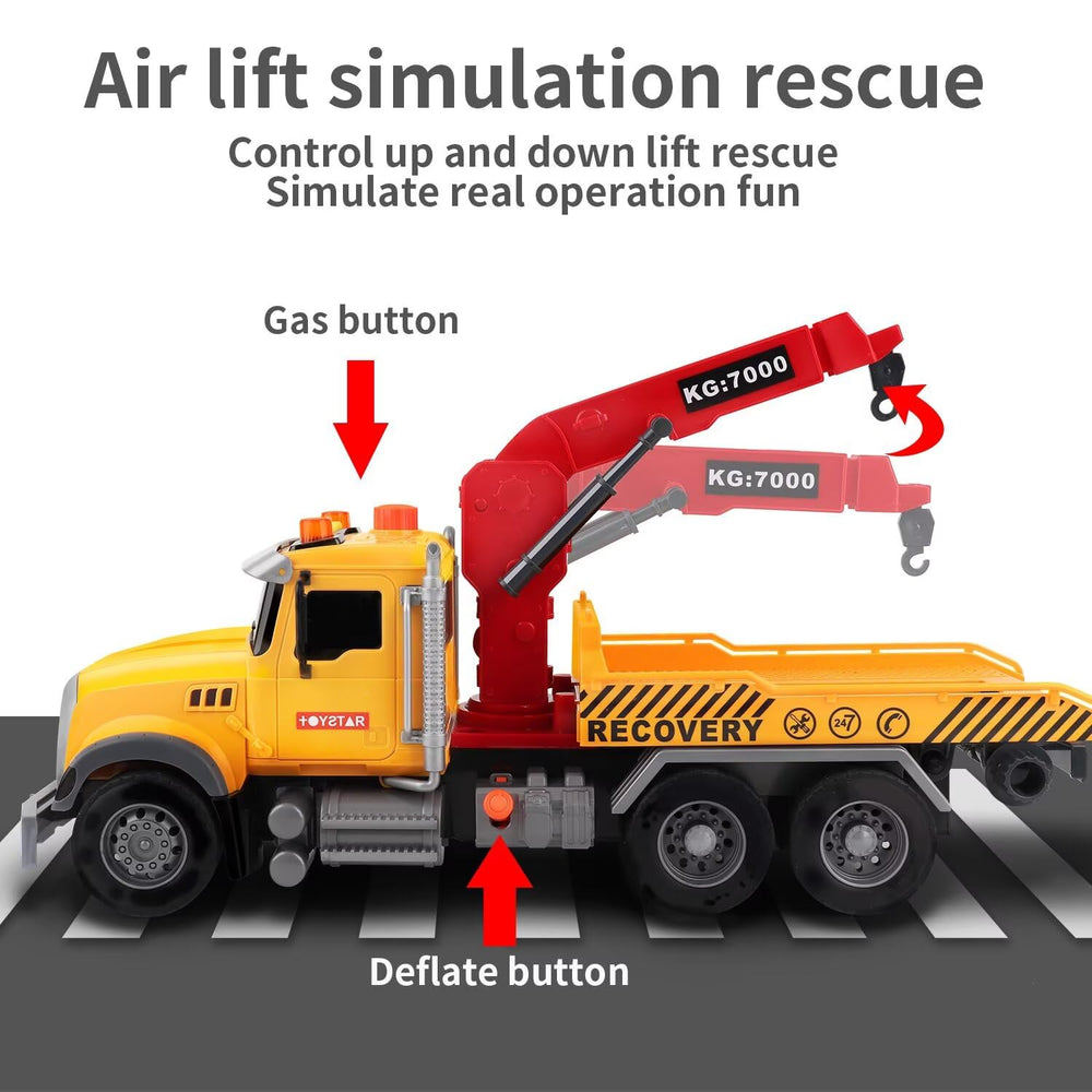 Dwi Dowellin tow truck toy loading ramp in action for vehicle loading