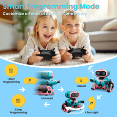 DWIRCTOYS programmable robot demonstrating custom action sequences.