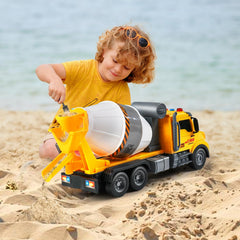 DWIRCTOYS sturdy plastic body withstands busy early construction role play.
