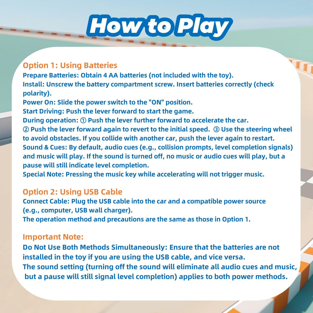 DY-GO wheel toy with battery or USB power options for flexible setup