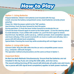 DY-GO wheel toy with battery or USB power options for flexible setup
