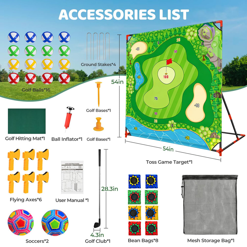 DyBaxa Golf Chipping Game 8 bean bags support target tossing accuracy.