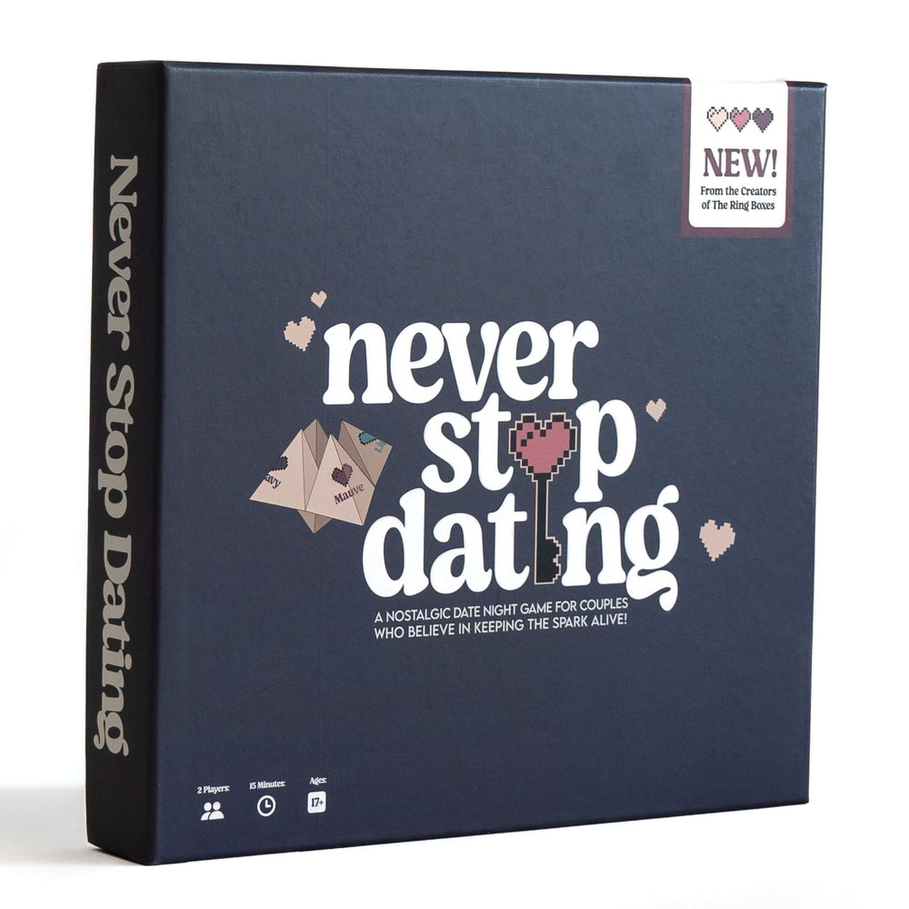 DYCE Never Stop Dating fortune teller card inspires playful, romantic date ideas.
