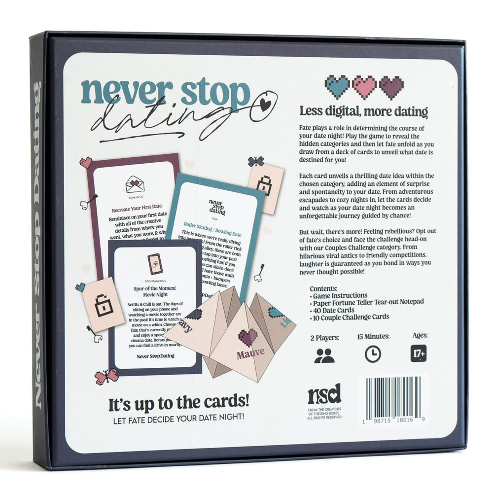DYCE Never Stop Dating two players setup for shared adventure.