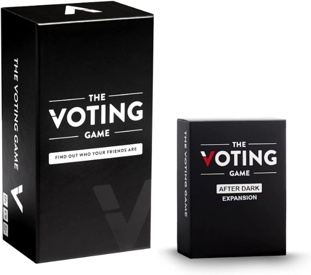 DYCE The Voting Game box with After Dark expansion ready for a lively game night.