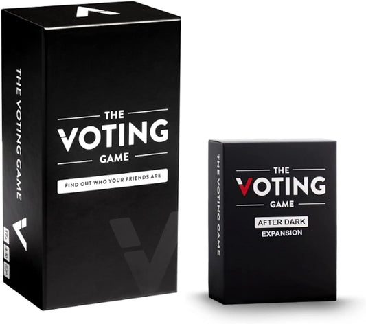 DYCE The Voting Game box with After Dark expansion ready for a lively game night.