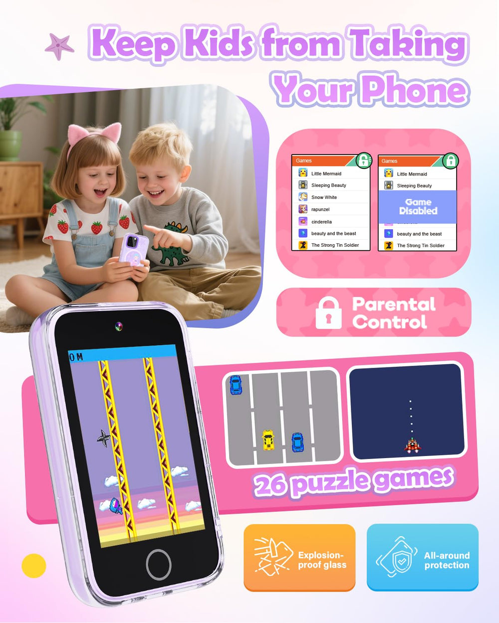 Dylanto Kids Phone preloaded ABC learning and landmarks for curiosity