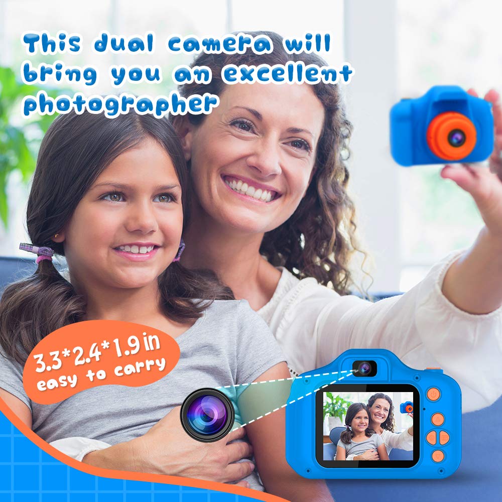 Dylanto Upgrade Kids Selfie Camera navy blue color appealing to kids and parents.