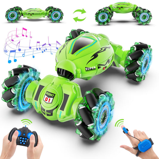 Dysaim Gesture RC Car front view with colorful lights for night play