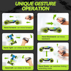 Dysaim Gesture RC Car with colorful lights and music enhances playtime.