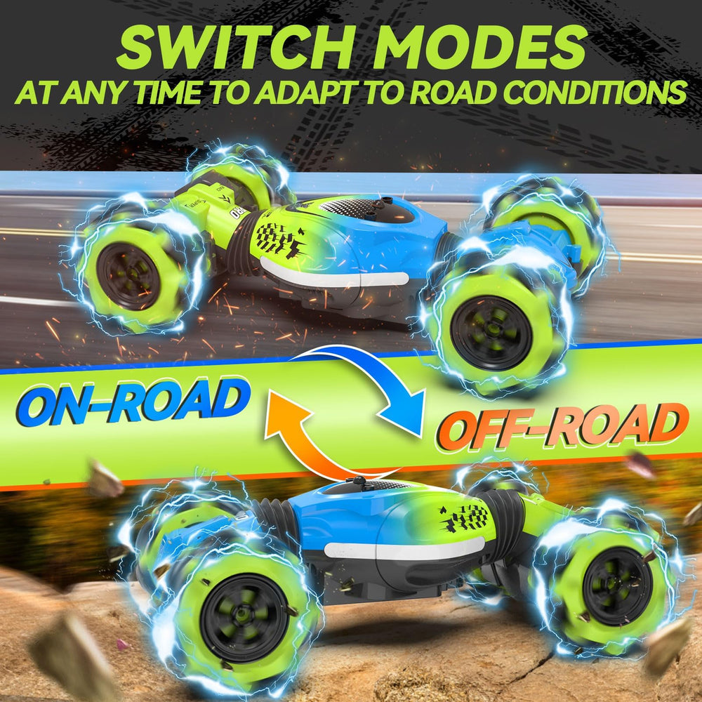 Dysaim Gesture RC Car side flip showcases stunt capability and agility.