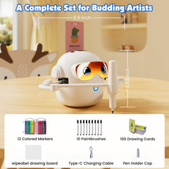 Dysh.Tech drawing robot suits ages 3–8 with adjustable difficulty.