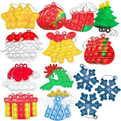 DZLUSJ Christmas mini pop keychain collection featuring six festive designs for tactile play.
