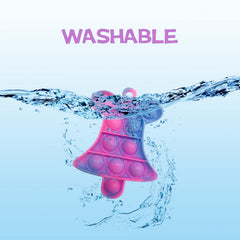 DZLUSJ pop keychain attached to backpack demonstrating portable stress relief on the go.