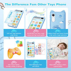 E teacher Kids Phone 3.97-inch screen for clear game visuals.