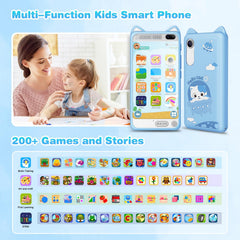 E teacher Kids Phone back blue view showing durable shell.