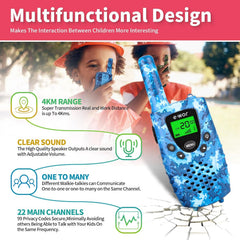 E-WOR Kids Walkie Talkies with USB charging cables for rechargeable convenience