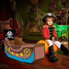 Eaasty pirate ship playhouse kids enjoying imaginative pirate play at home.