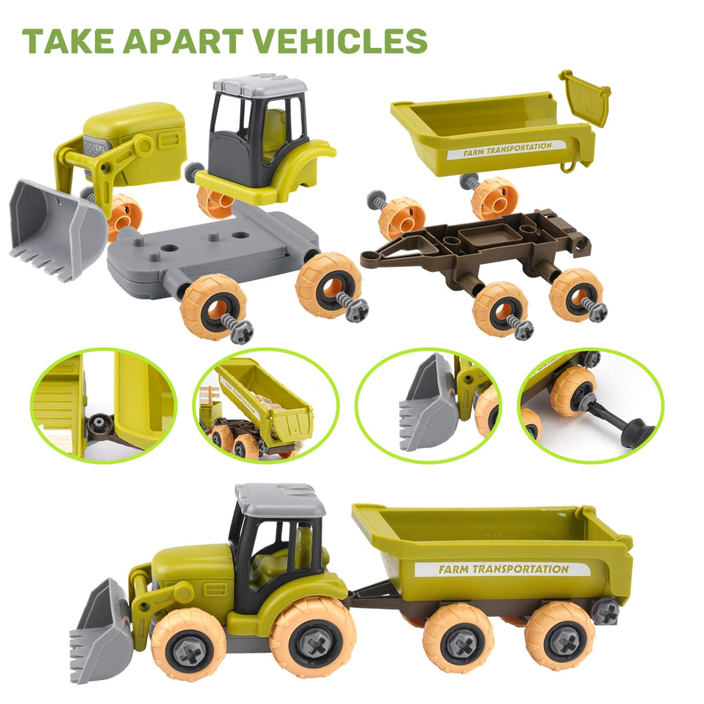 Eaciilee take-apart excavator encourages fine motor skills through construction play.