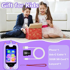 Eaever Kids Play Phone 32GB memory card expands storage for photos and stories.