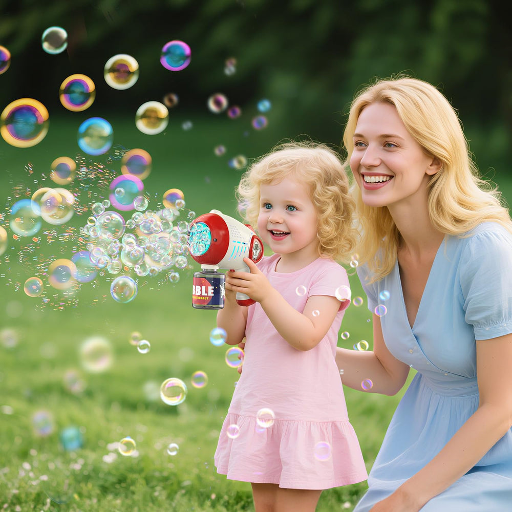 EagleStone LED rainbow display lights up bubbles during outdoor play