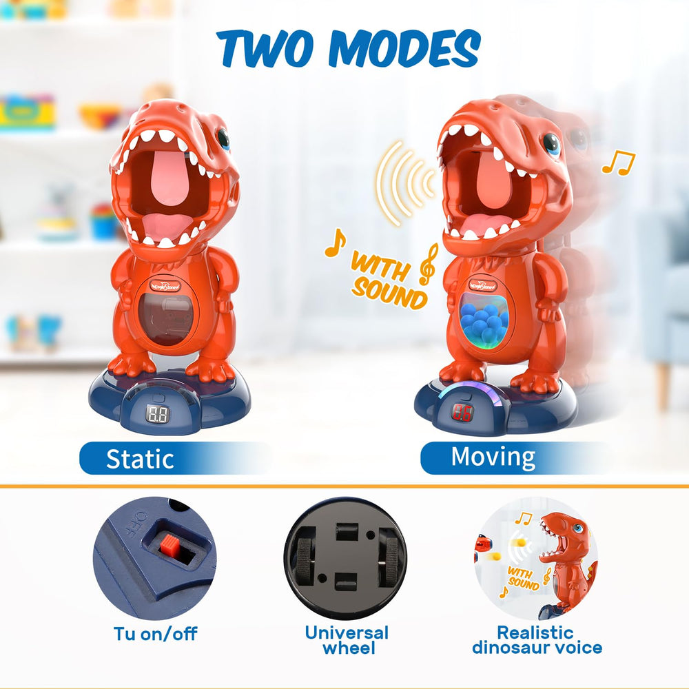 EagleStone dinosaur shooting game kit includes foam balls for safe indoor play.