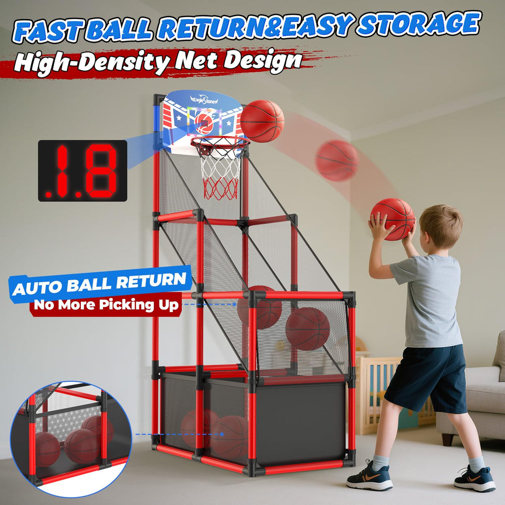 EagleStone hoop ready for family fun in any room or backyard.