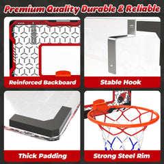 EagleStone mini basketball hoop bedroom setup fits small rooms for practice.