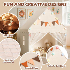 EagleStone neutral color play tent complements any room during playtime.