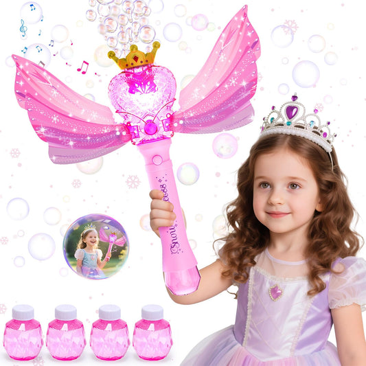 EagleStone Princess Bubble Wand with crown and detachable wings for imaginative play.