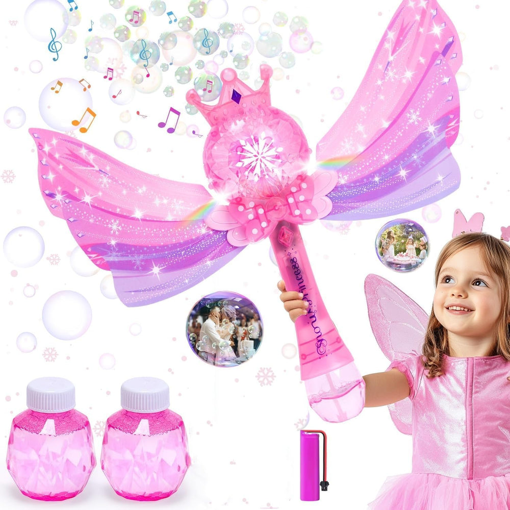EagleStone Princess Bubble Wand pink fairy wand sparks imaginative play indoors