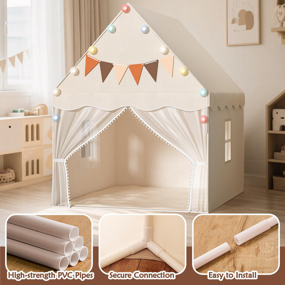 EagleStone spacious play tent fits several children for group play.