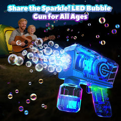 EagleStone bubble gun with transparent shell sparks curiosity during play.