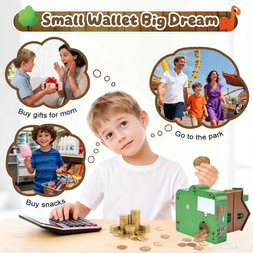 Eaistose dinosaur piggy bank gift-ready packaging for celebrations
