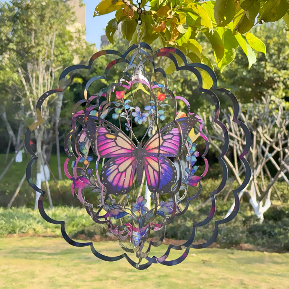 Eandisom outdoor butterfly spinner in steel provides durable garden decor.