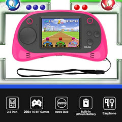 Easegmer 16-Bit Kids Handheld side view showing slim profile for pocket-ready fun