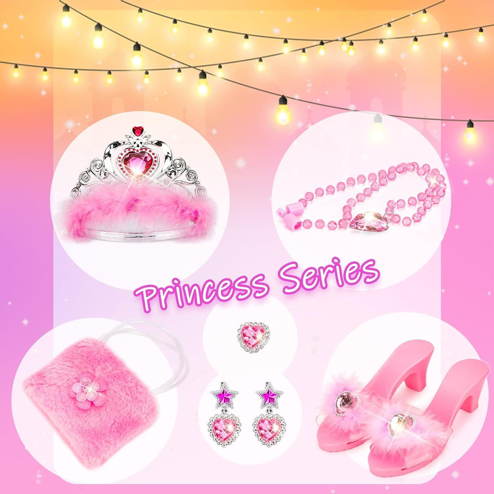 Easface glitter princess jewelry for sparkling pretend play