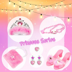 Easface glitter princess jewelry for sparkling pretend play