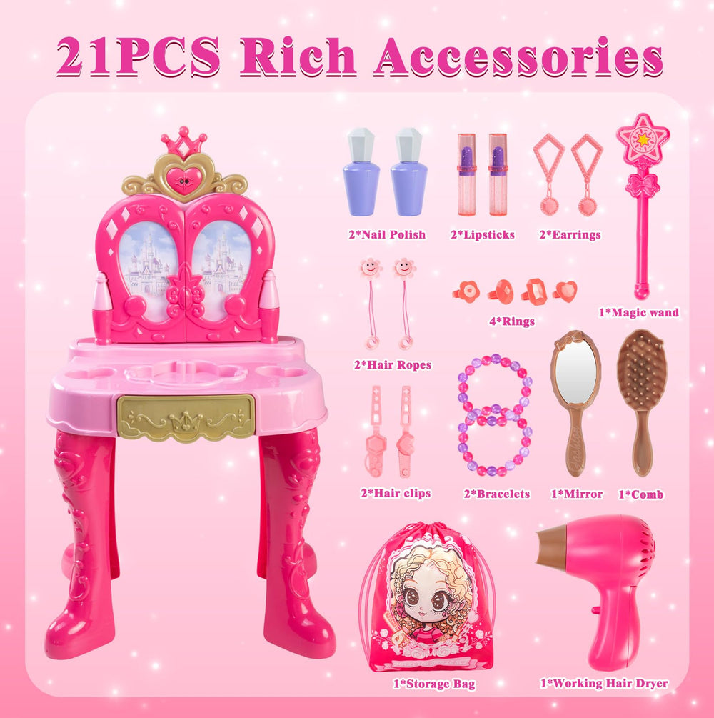 Easface vanity mirror with auto-open close adding magical moments to playtime
