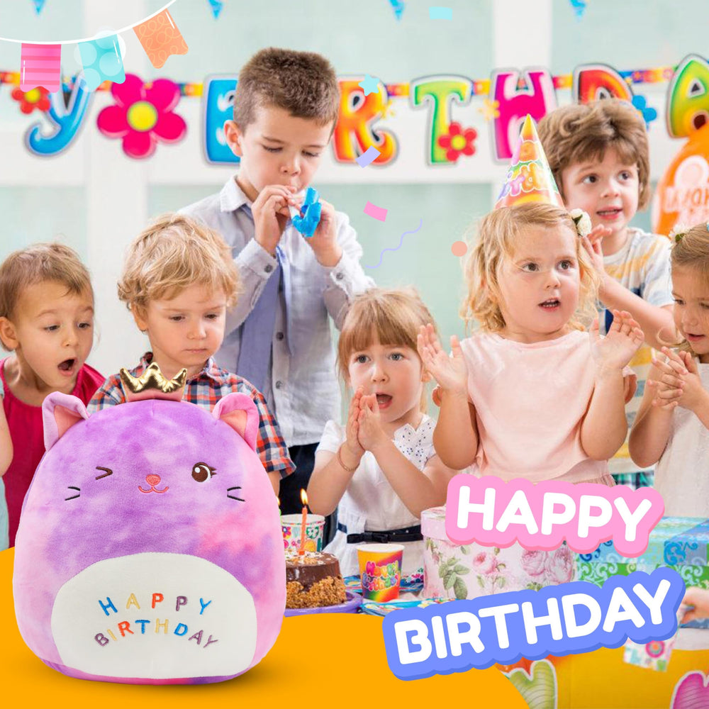 Easfan birthday kitty with Happy Birthday embroidery sparks celebration