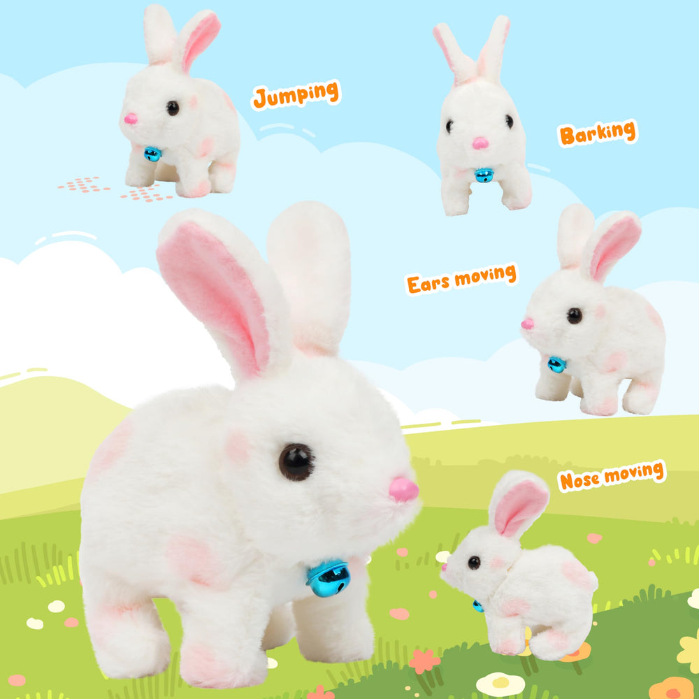 Easfan bunny plush spotted pattern highlights bright design for imaginative play.