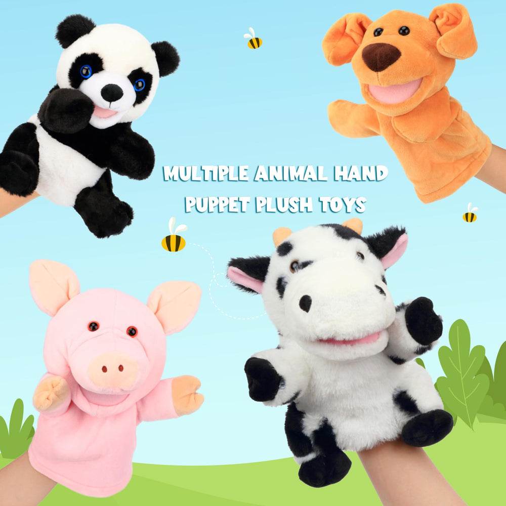 Easfan cow hand puppet fits most palms for classroom use.