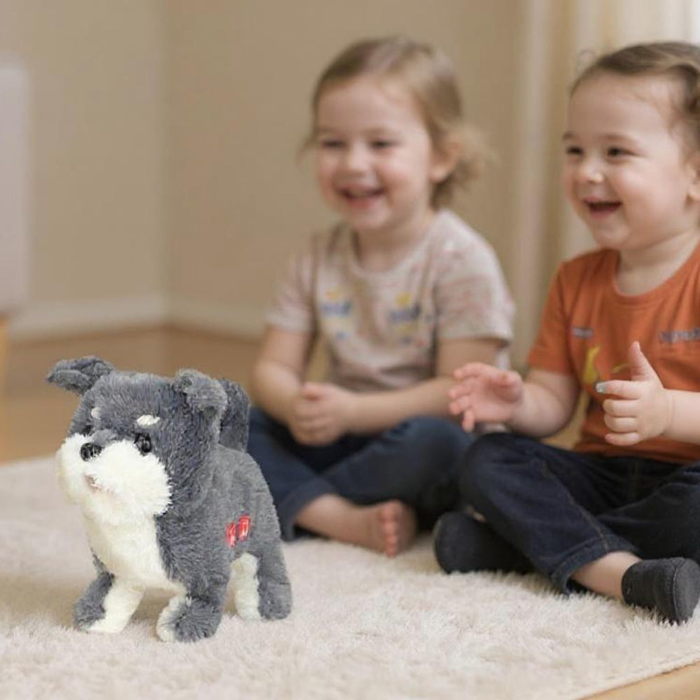 Easfan grey puppy plush close-up highlighting soft texture