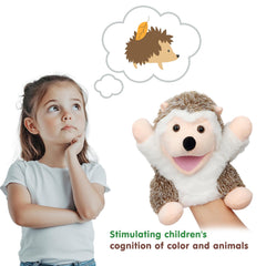 Easfan Hedgehog hand puppet with movable mouth for interactive storytelling.