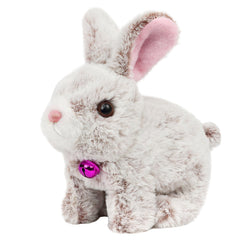 Easfan Hopping Bunny Grey face close-up for engaging toddler play.