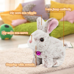 Easfan Hopping Bunny Grey nose detail highlighting interactive twitch during play.